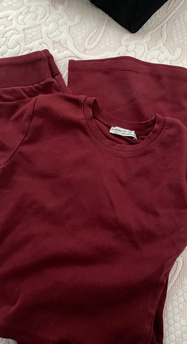 Bordo  İnce Kadın Eşofman Takımı - Görsel 2