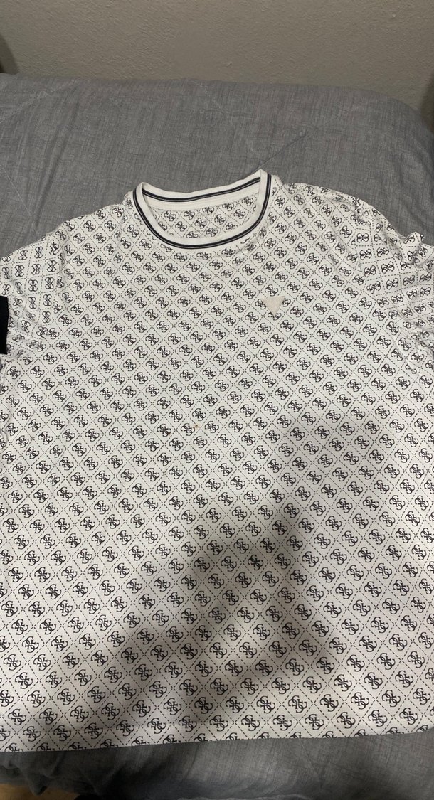 Baskılı Beyaz Gri tişört - Görsel 2
