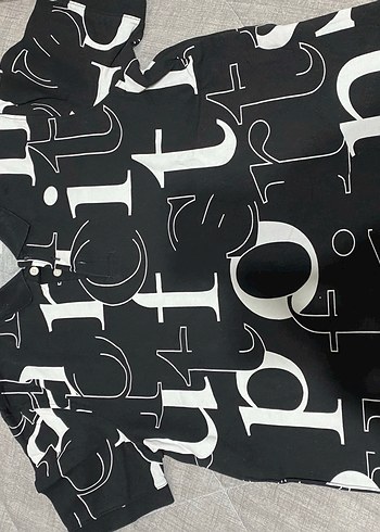 Siyah Baskılı Erkek Polo Tişört - Görsel 2