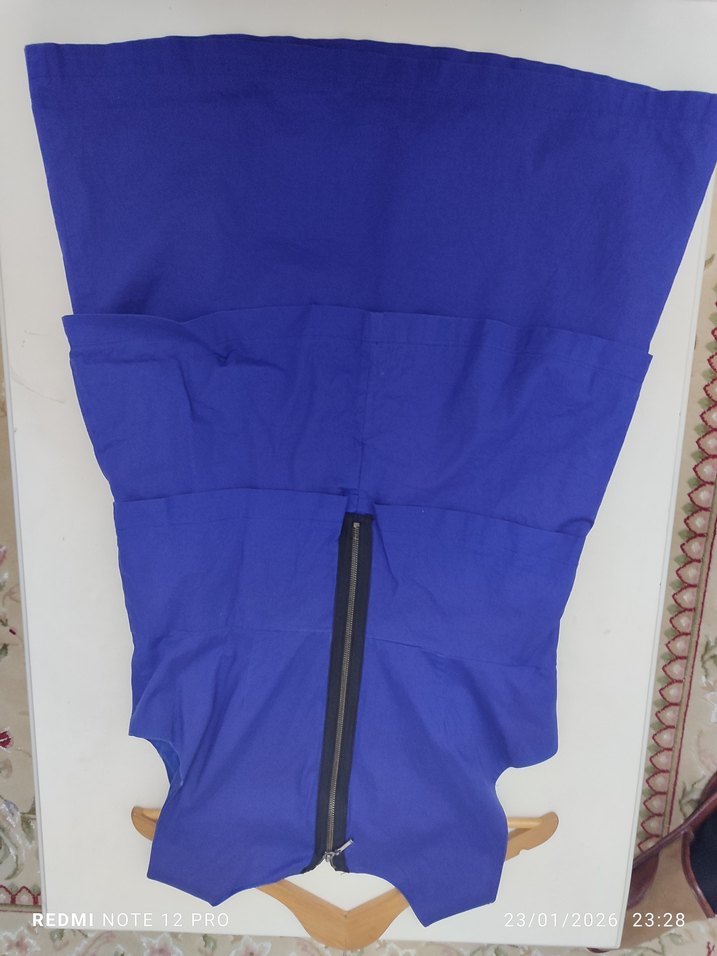 Mavi Kolsuz Midi Hamile Tunik - Görsel 2