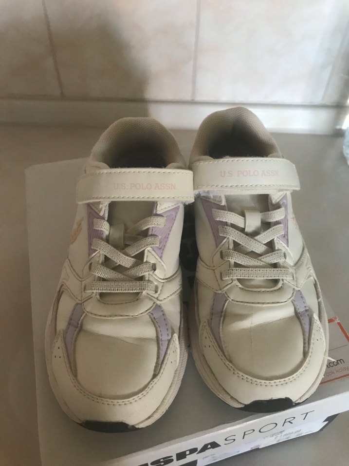 Kız Çocuk Beyaz Cırtlı Spor Ayakkabı - Görsel 4