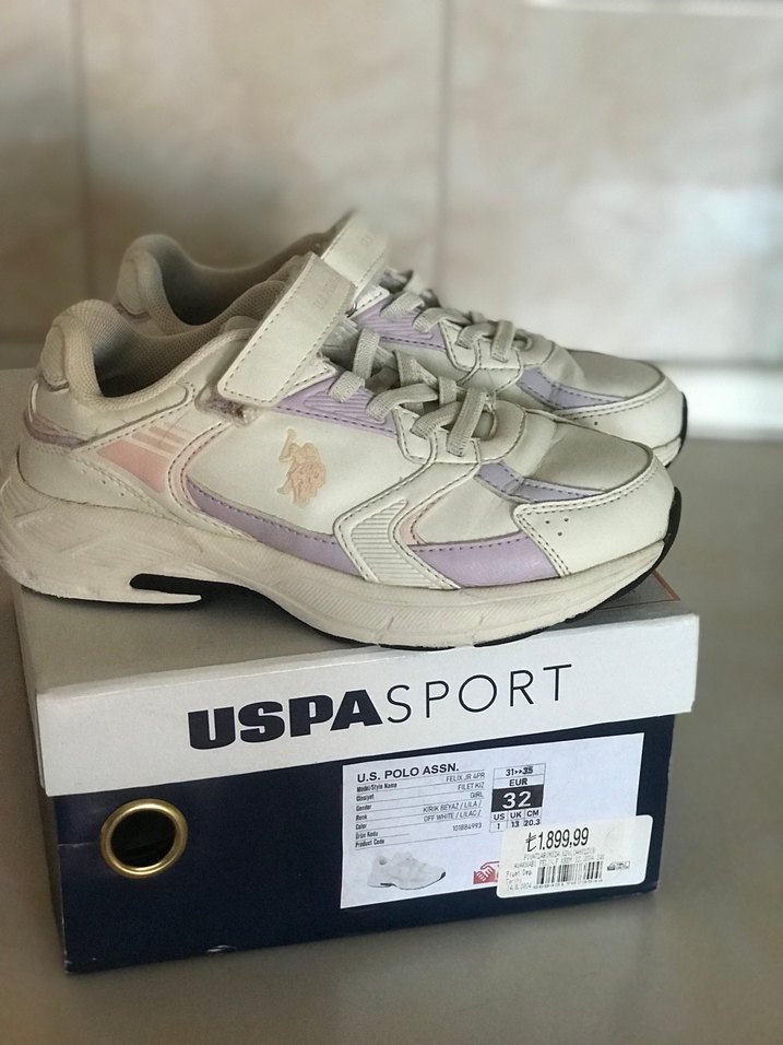 Kız Çocuk Beyaz Cırtlı Spor Ayakkabı - Görsel 2