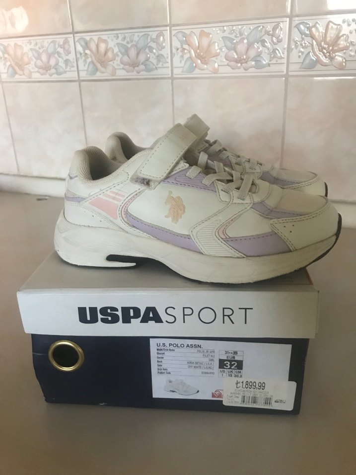 Kız Çocuk Beyaz Cırtlı Spor Ayakkabı - Görsel 3