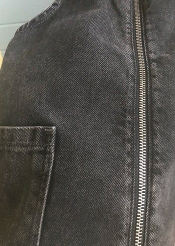 Siyah Fermuarlı Kız çocuk Denim Salopet - Görsel 3