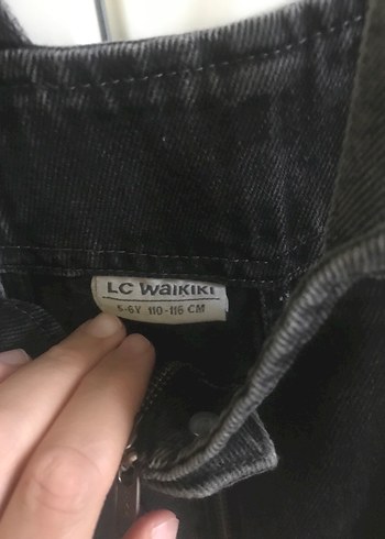 Siyah Fermuarlı Kız çocuk Denim Salopet - Görsel 5