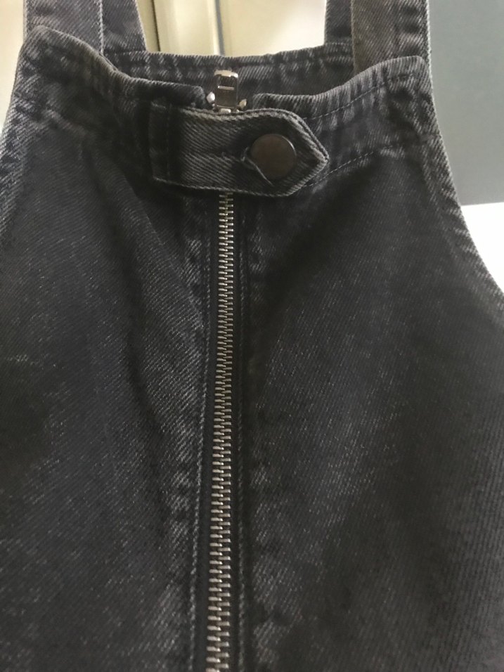 Siyah Fermuarlı Kız çocuk Denim Salopet - Görsel 2