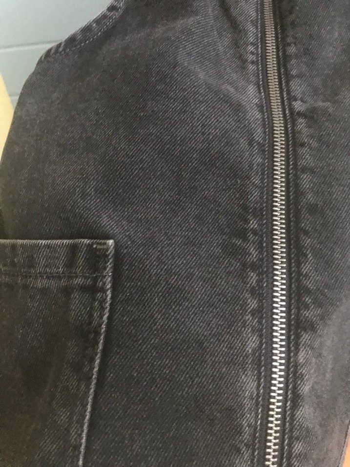 Siyah Fermuarlı Kız çocuk Denim Salopet - Görsel 3