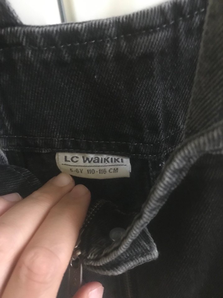 Siyah Fermuarlı Kız çocuk Denim Salopet - Görsel 5