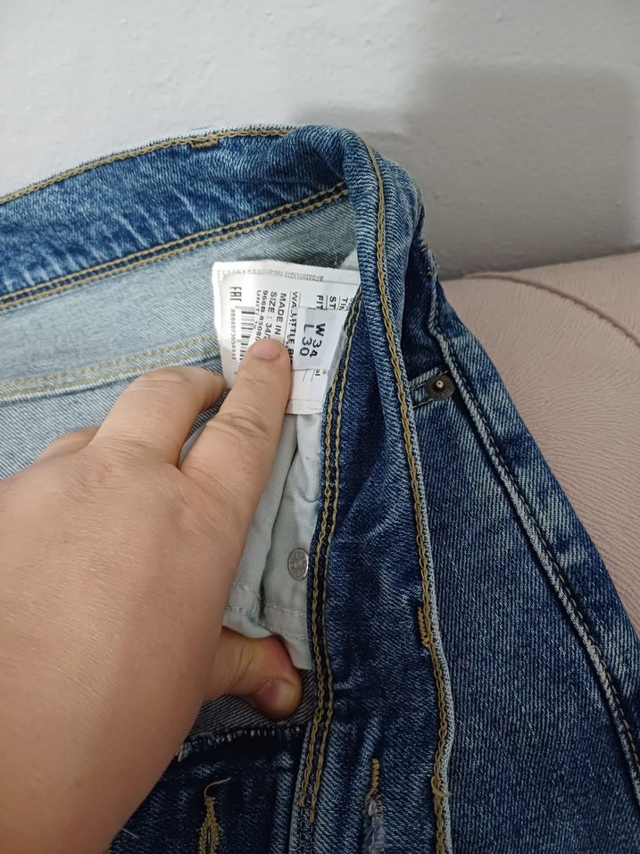 Gri Tonlu Mavi Kadın Denim Pantolon - Görsel 3