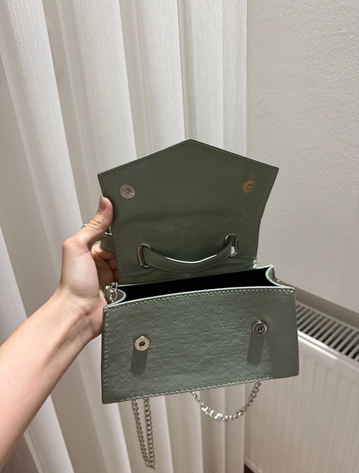 Yeşil Pastel Deri Kadın Çantası - Görsel 4