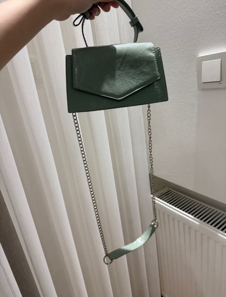 Yeşil Pastel Deri Kadın Çantası - Görsel 3