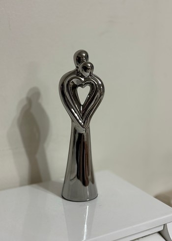 Kalp Detaylı Gümüş Renk Dekoratif Obje - Görsel 2