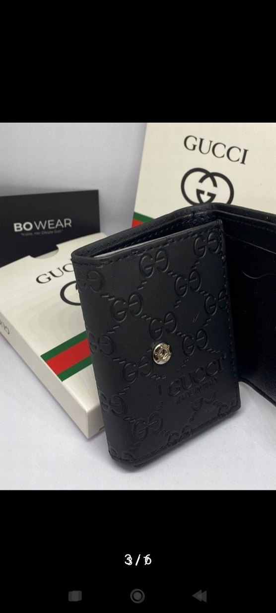 Gucci Siyah Baskılı Erkek Cüzdanı - Görsel 4