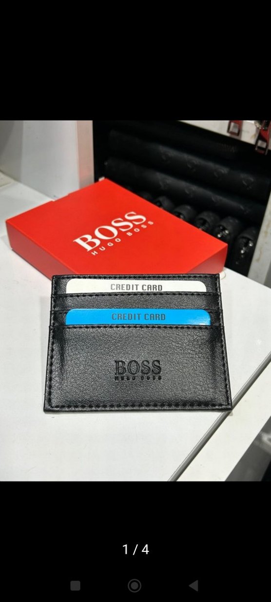 BOSS Siyah Deri Kartlık - Görsel 3