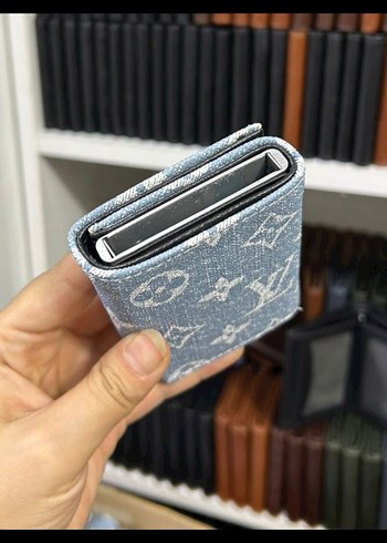 Parisian Desenli Erkek Cüzdanı - Mavi ve Gri - Görsel 6