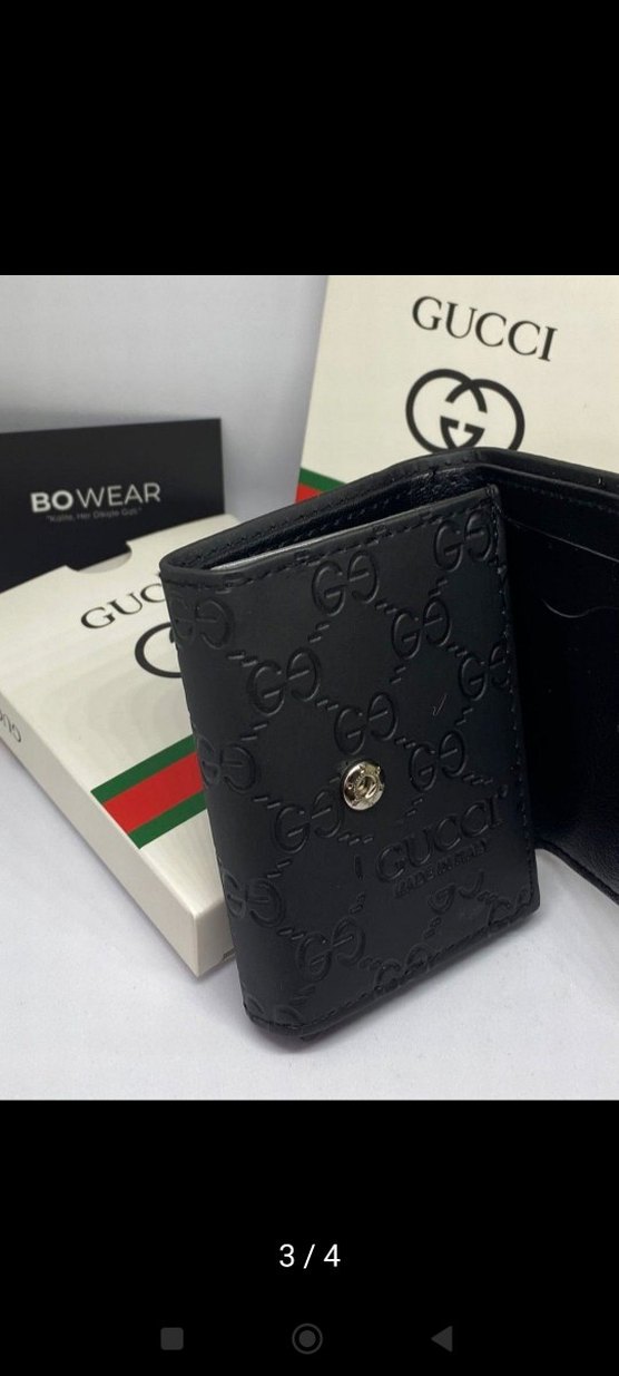 Gucci Siyah Kabartmalı Erkek Cüzdan - Görsel 2