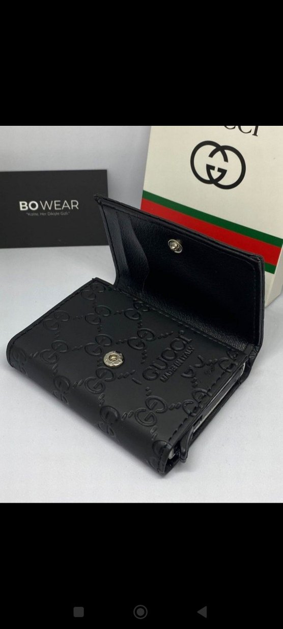 Gucci Siyah Kabartmalı Erkek Cüzdan - Görsel 4
