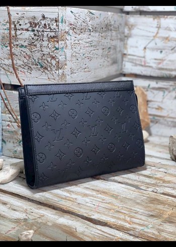 Kadın Siyah Deri Kareli Fermuarlı Clutch - Görsel 4