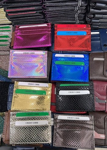 Kadın Çok Renkli Yılan Derisi Desenli Parlak Cüzdan - Görsel 3