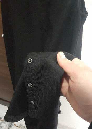 Siyah Uzun Kadın Yelek - Görsel 5