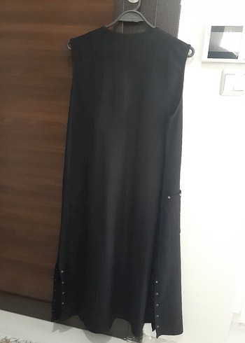 Siyah Uzun Kadın Yelek - Görsel 4