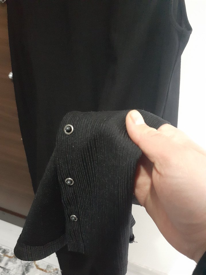 Siyah Uzun Kadın Yelek - Görsel 5