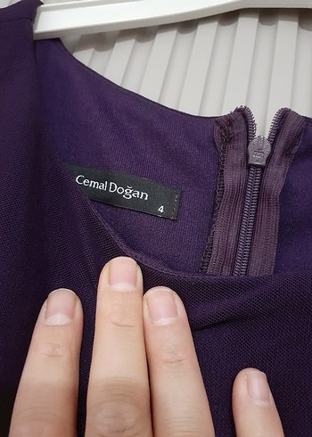 Mor Uzun Drapeli Straplez Kadın Abiye - Görsel 4