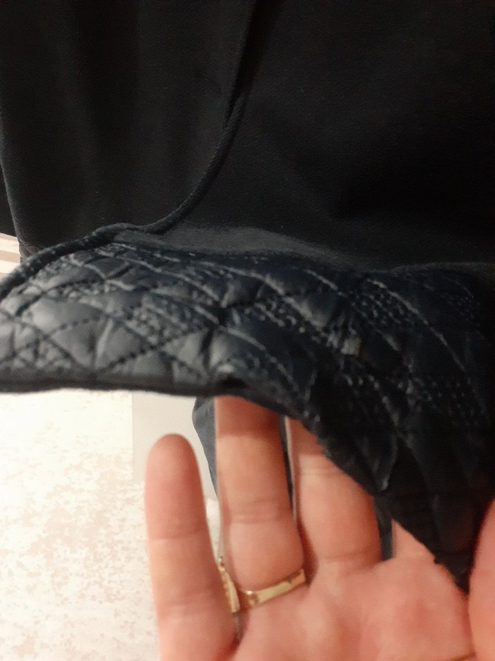 Uzun lacivert  Düğmeli Kadın Kaban - Görsel 2