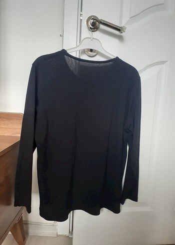 Siyah Kadın Keten Pliseli Uzun Kollu Bluz - Görsel 3