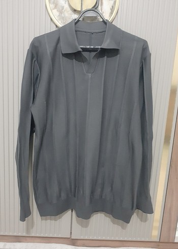 Gri Regular Fit Uzun Kollu Polo Yaka Erkek Kazak - Görsel 3