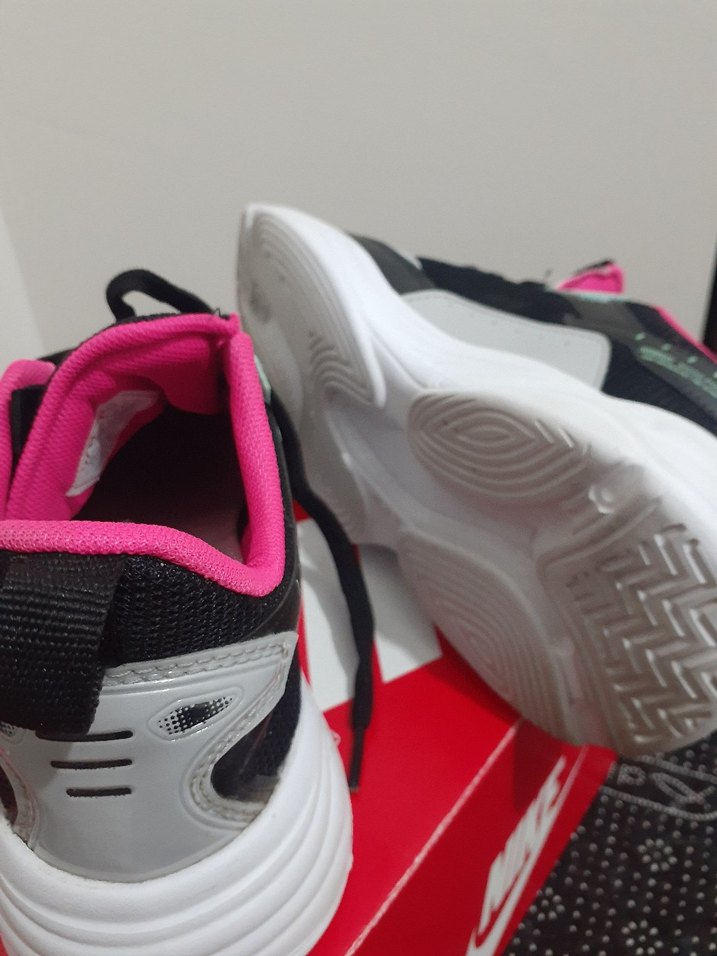 Siyah-Pembe Bağcıklı Spor Sneakers - Görsel 5