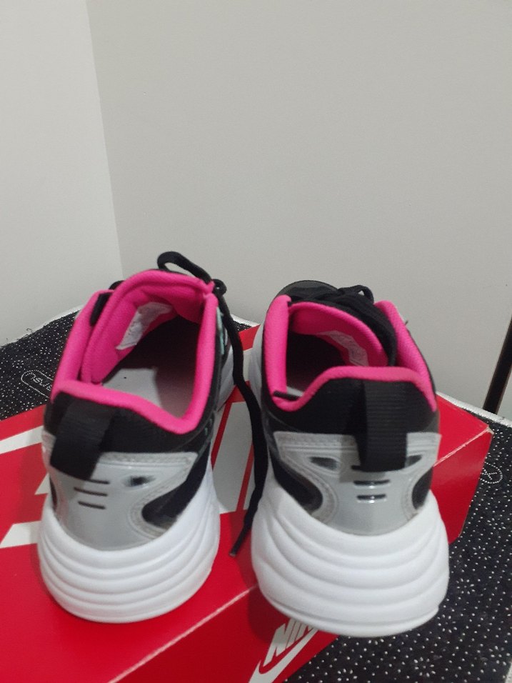 Siyah-Pembe Bağcıklı Spor Sneakers - Görsel 3