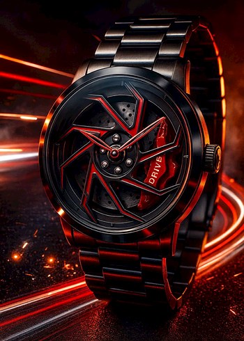 İçi DÖNEN Jant Çelik Araba Model Saat - Görsel 6