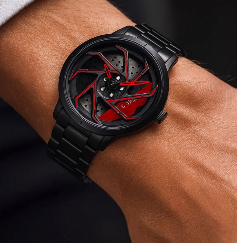 İçi DÖNEN Jant Çelik Araba Model Saat - Görsel 3