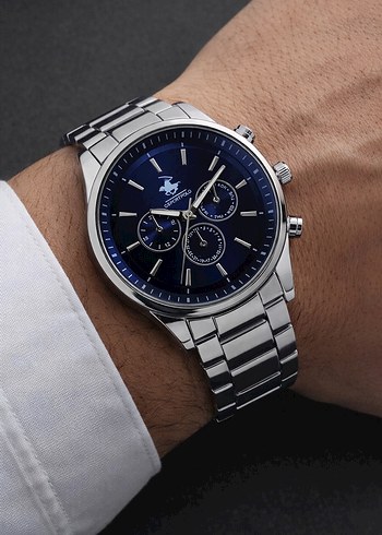 Lacivert Kadranlı Çelik Erkek Kol Saati - Görsel 2