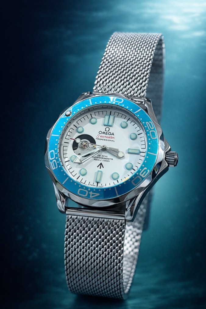 Omega SeaMaster Otomatik Mekanizma Hasır Kordon - Görsel 4