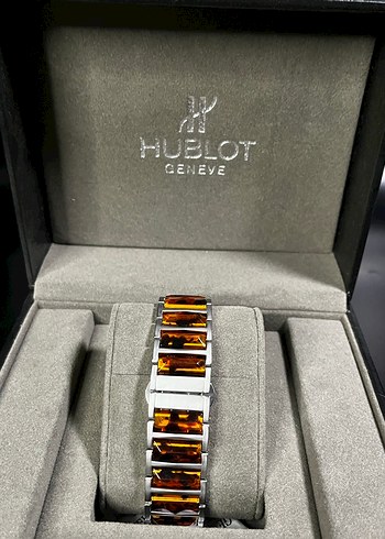 Hublot Kehribar Taşlı Özel Kutulu Full Set Saat - Görsel 2