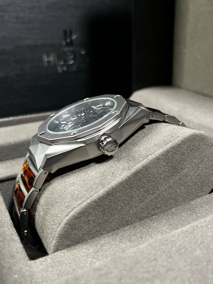 Hublot Kehribar Taşlı Özel Kutulu Full Set Saat - Görsel 3