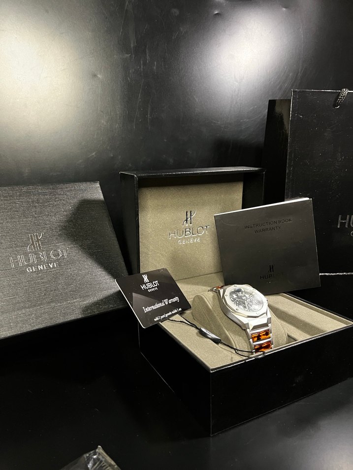Hublot Kehribar Taşlı Özel Kutulu Full Set Saat - Görsel 5