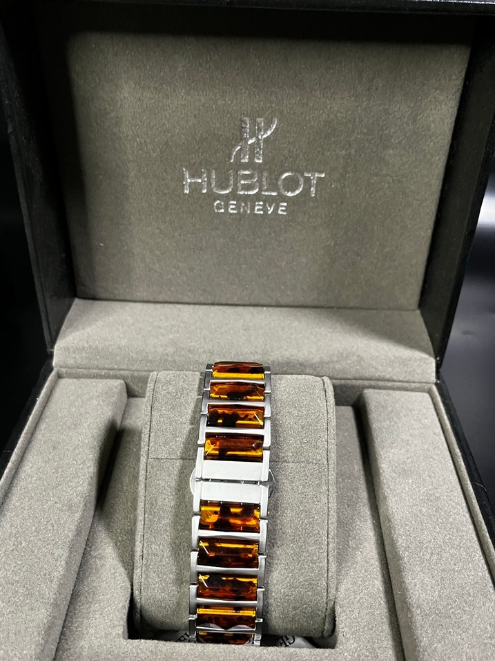 Hublot Kehribar Taşlı Özel Kutulu Full Set Saat - Görsel 2
