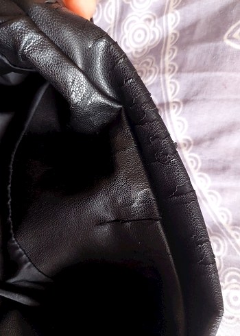 Kadın Siyah Deri Biker Ceket - Görsel 4