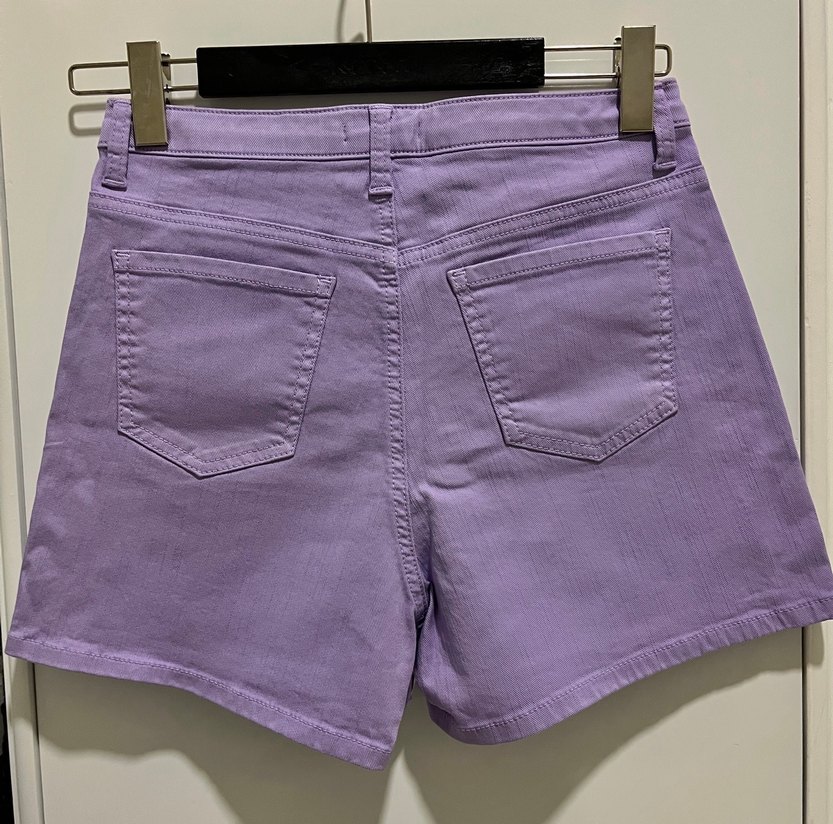Kadın Mor Mini Kot Şort - Görsel 2
