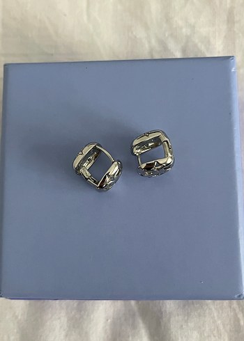 Bohem Gri Düğmeli Kadın Küpe - Görsel 2