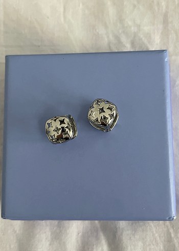 Bohem Gri Düğmeli Kadın Küpe - Görsel 3