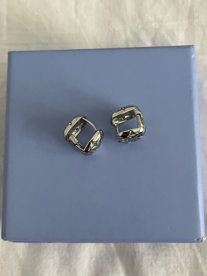 Bohem Gri Düğmeli Kadın Küpe - Görsel 2