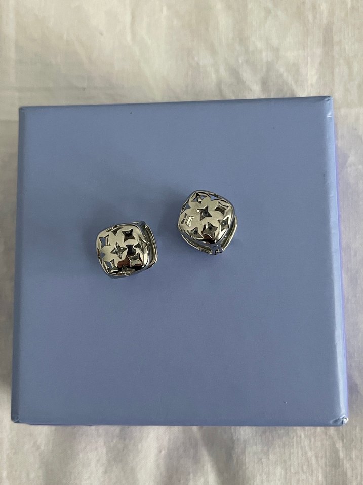 Bohem Gri Düğmeli Kadın Küpe - Görsel 3