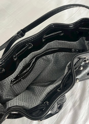 Siyah Deri Goth Çanta - Görsel 3