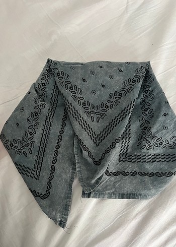 Bohem Gri Keten Kadın Fular - Görsel 3