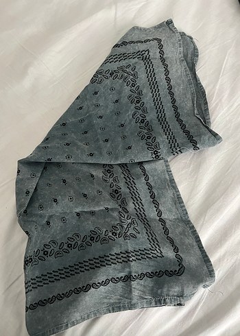 Bohem Gri Keten Kadın Fular - Görsel 2