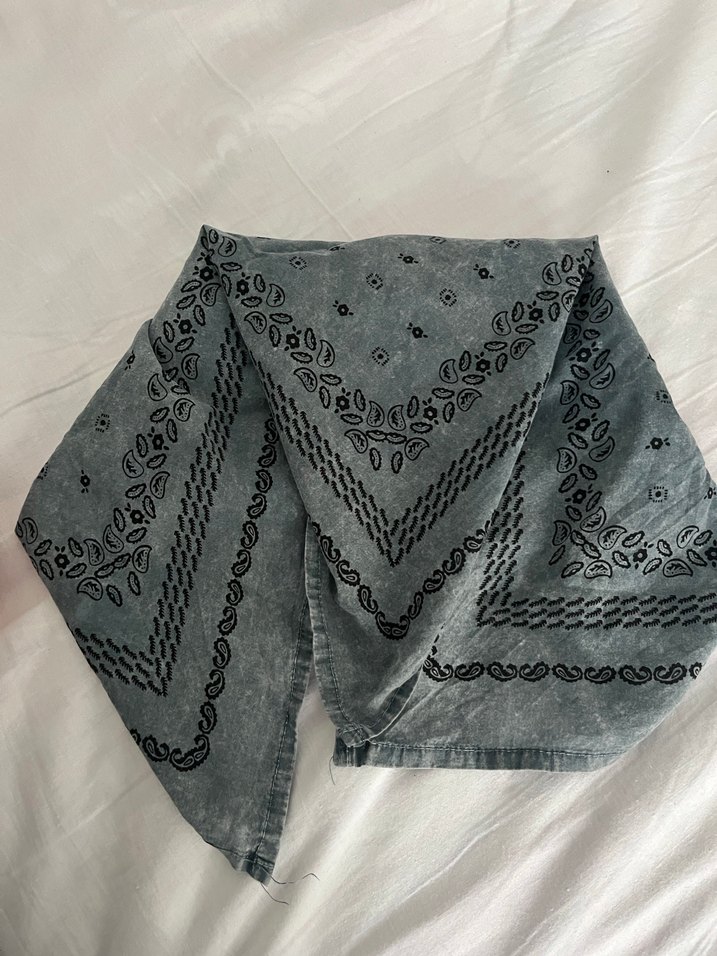 Bohem Gri Keten Kadın Fular - Görsel 3